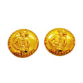 Chanel Earrings Vintage Logo Mademoiselle Round