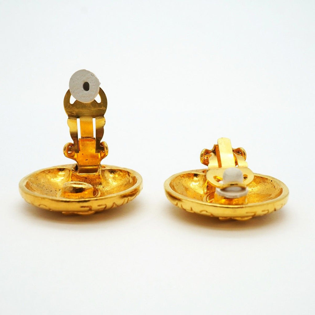 Chanel Earrings Vintage Logo Mademoiselle Round — view 3