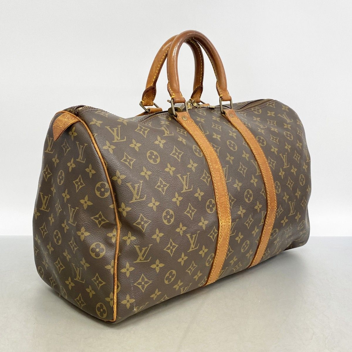 Louis Vuitton Boston Bag Monogram Keepall 45 Brown — view 2