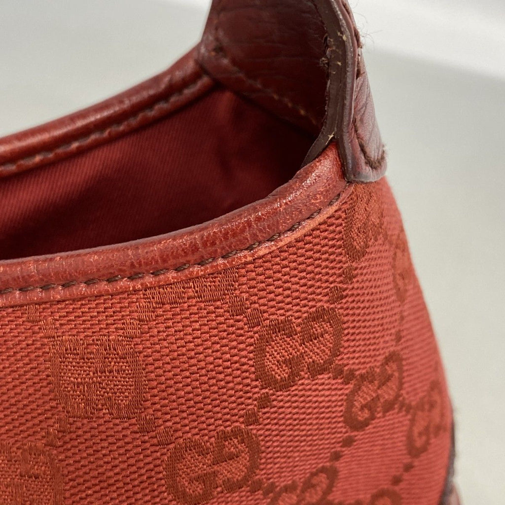 Gucci Handbag GG Canvas Jackie Red Silver — view 7