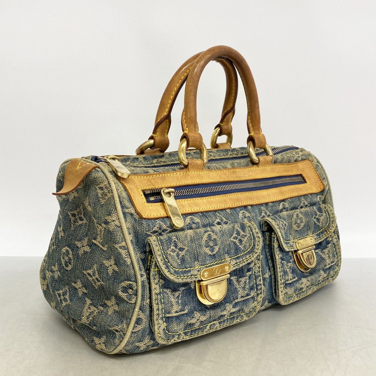 Louis Vuitton Handbag Monogram Denim Neo Speedy Blue — view 2