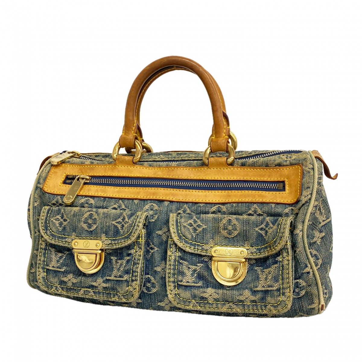 Louis Vuitton Handbag Monogram Denim Neo Speedy Blue