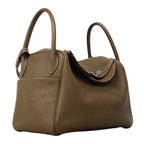 Hermes Handbag Lindy 30 Taurillon Clemence Etoupe Silver 2-Way — view 2