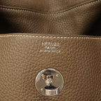 Hermes Handbag Lindy 30 Taurillon Clemence Etoupe Silver 2-Way — view 5