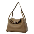 Hermes Handbag Lindy 30 Taurillon Clemence Etoupe Silver 2-Way