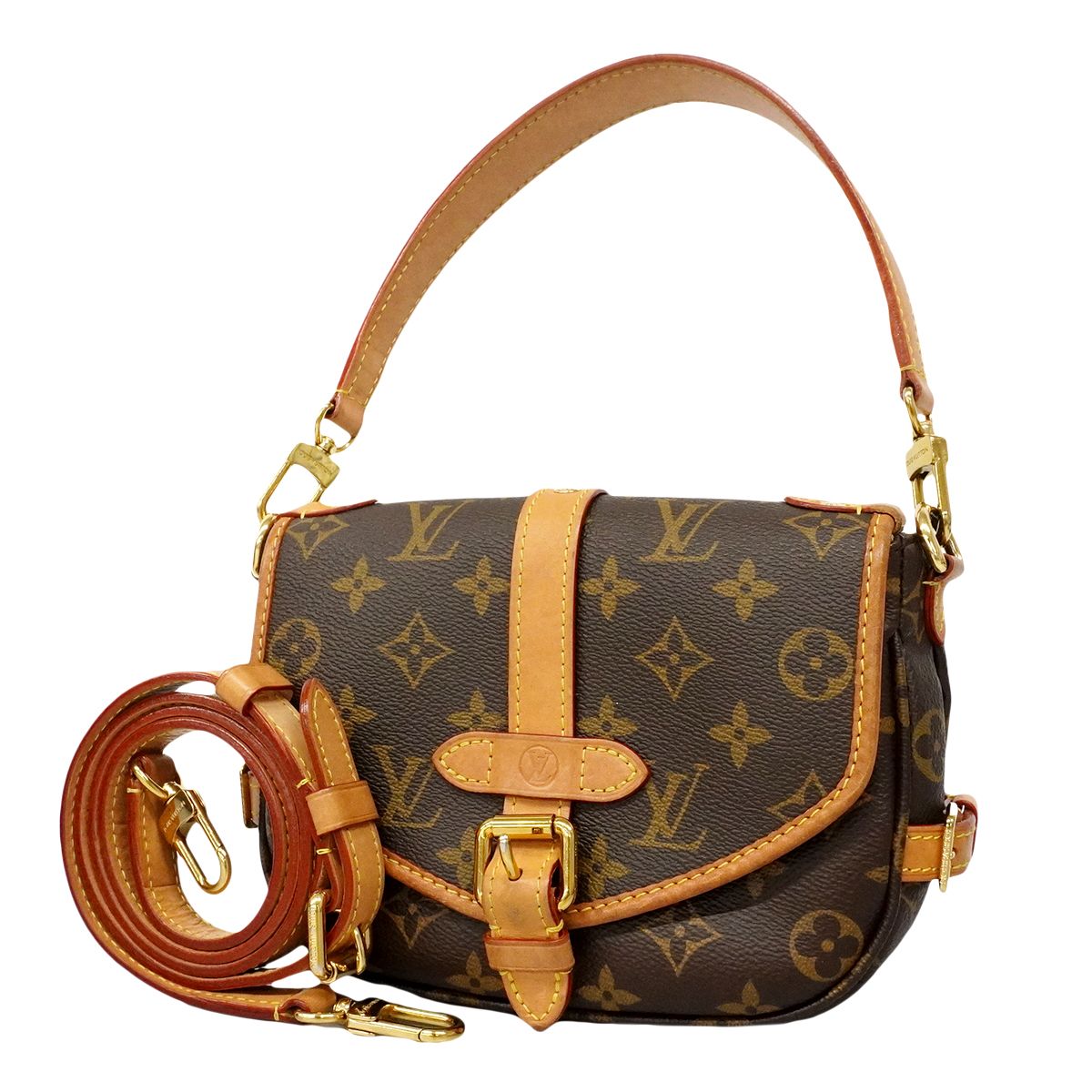 Louis Vuitton Shoulder Bag Monogram Saumur BB Brown 2-Way