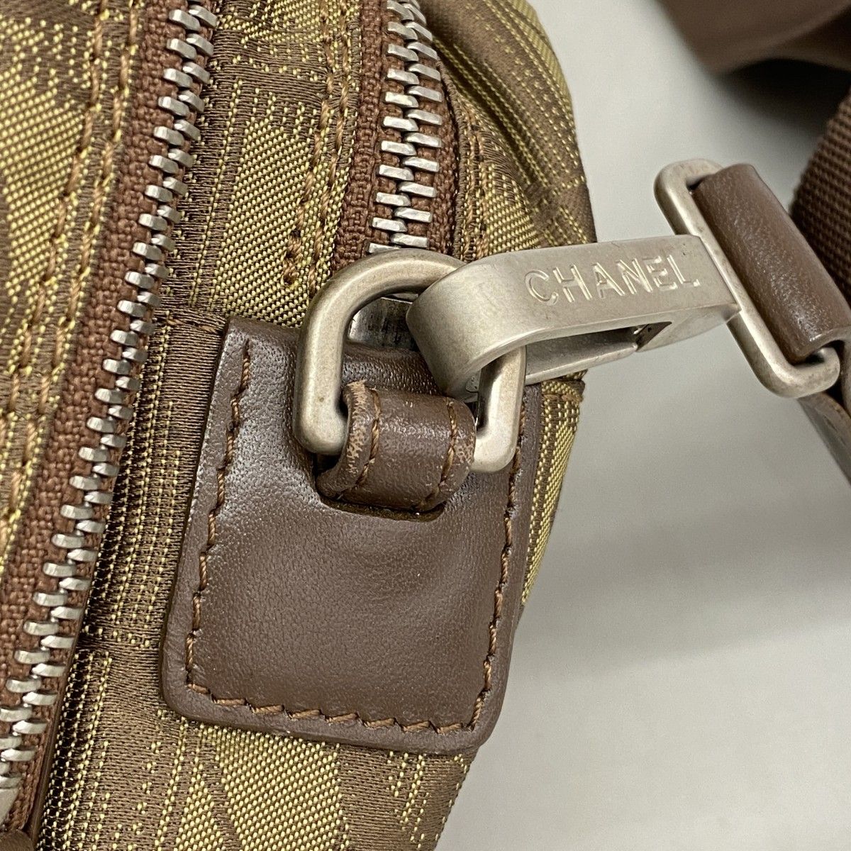 Chanel Handbag New Travel Nylon Khaki Silver 2-Way — view 7