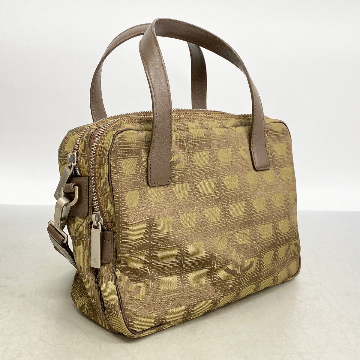Chanel Handbag New Travel Nylon Khaki Silver 2-Way — view 2