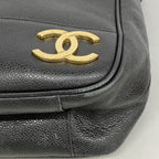 Chanel Shoulder Bag Triple Coco Caviar Leather Black Gold — view 6