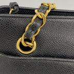 Chanel Shoulder Bag Triple Coco Caviar Leather Black Gold — view 8