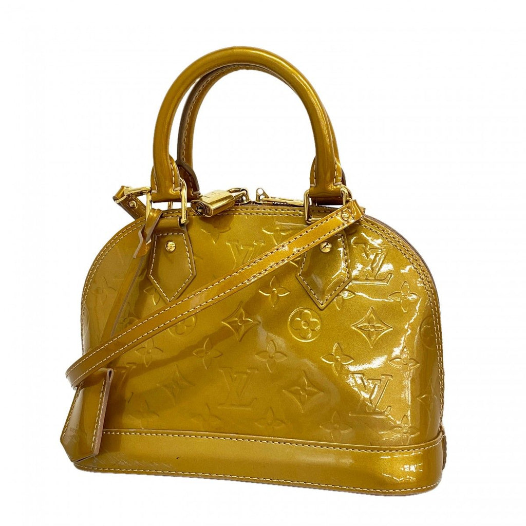Louis Vuitton Handbag Vernis Alma BB Beige Poudre 2-Way