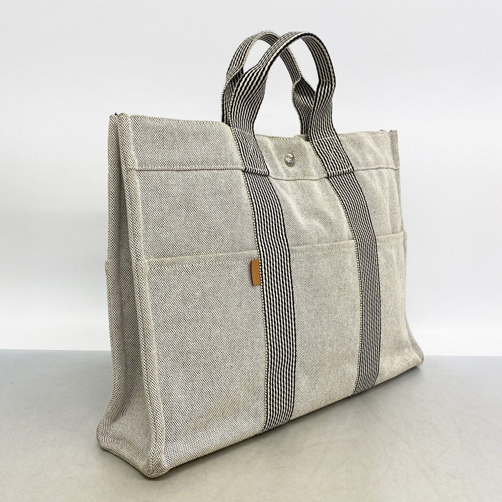 Hermes Tote New Fourre Tout Toile Ash Black Silver — view 2