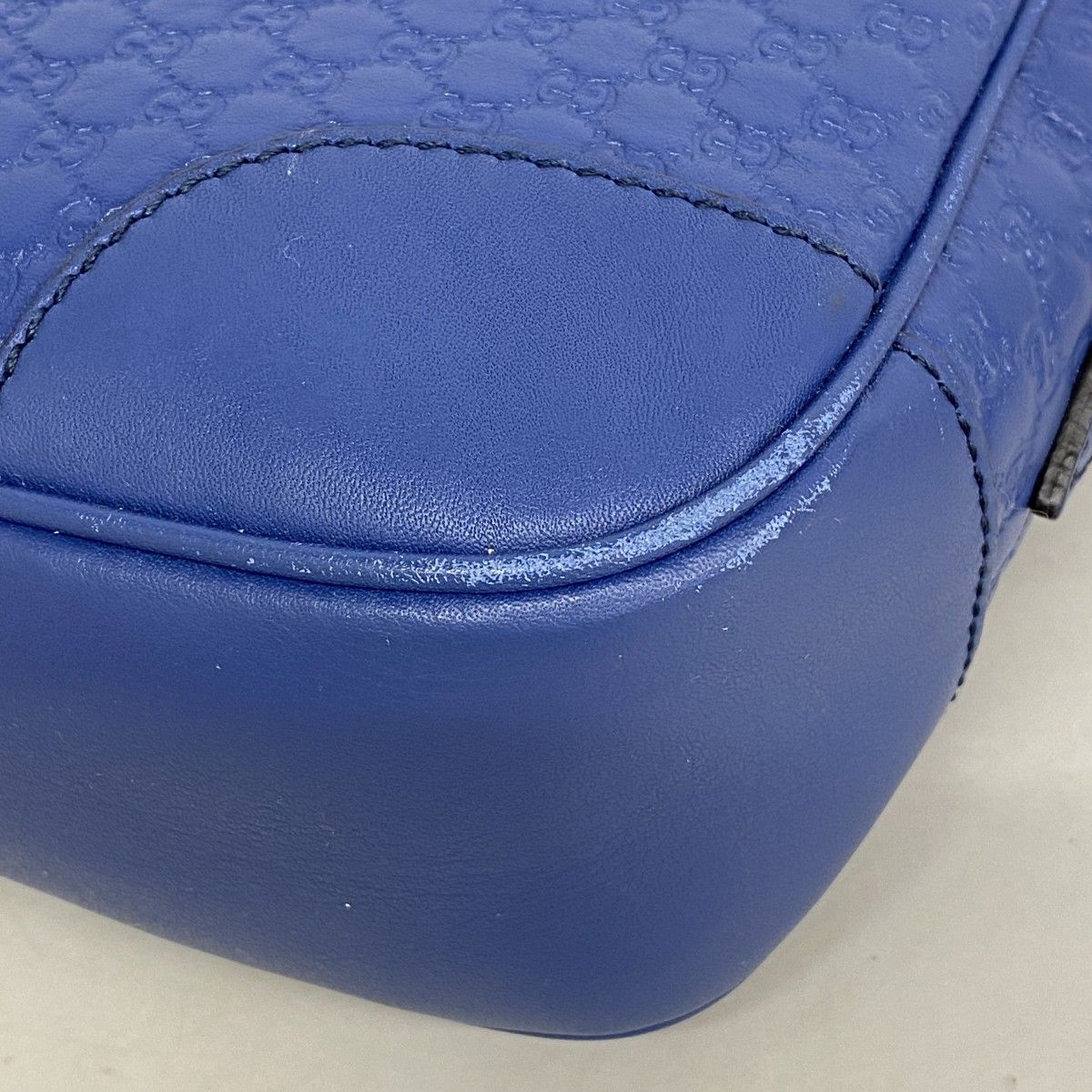 Gucci Shoulder Bag Guccissima Leather Blue Champagne Gold — view 6