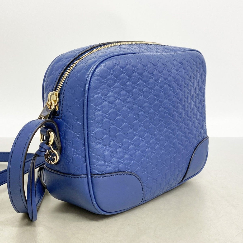 Gucci Shoulder Bag Guccissima Leather Blue Champagne Gold — view 2