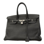 Hermes Handbag Birkin 35 Togo Black Silver