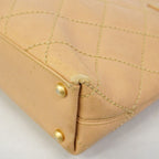 Chanel Tote Wild Stitch Lambskin Beige Gold — view 6