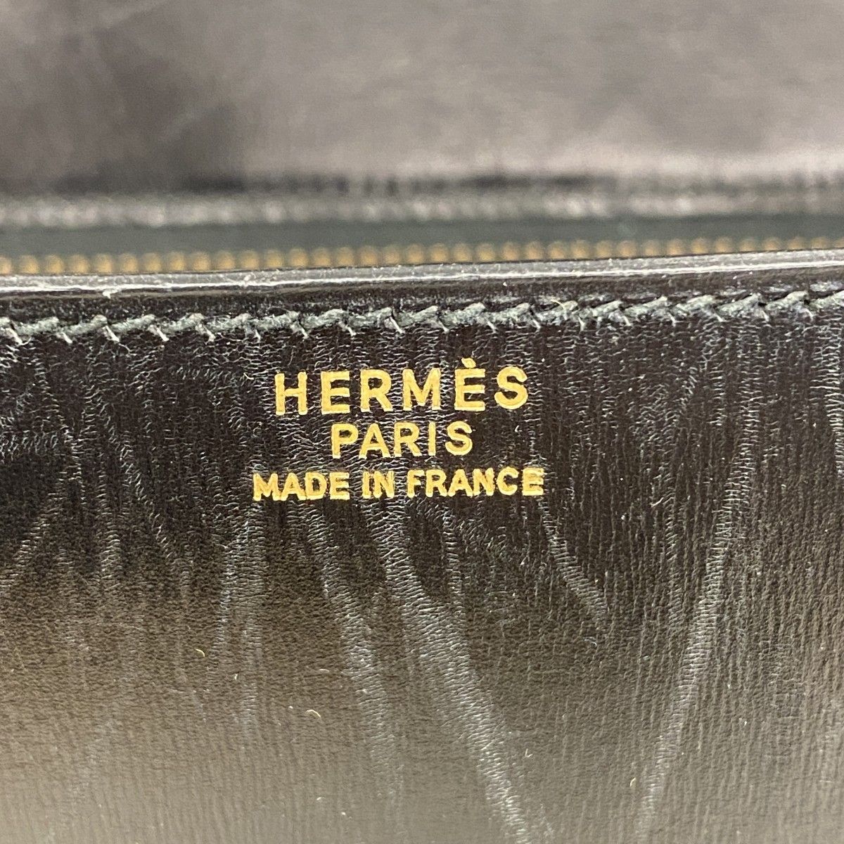 Hermes Handbag Drag 27 Box Calf Black Gold — view 5