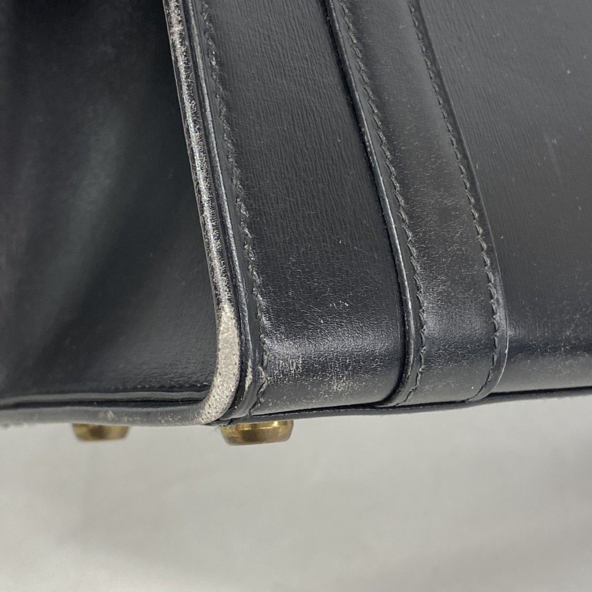 Hermes Handbag Drag 27 Box Calf Black Gold — view 6