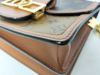 Louis Vuitton Shoulder Bag Monogram Reverse Dauphine Mini Brown Leather Gold — view 6