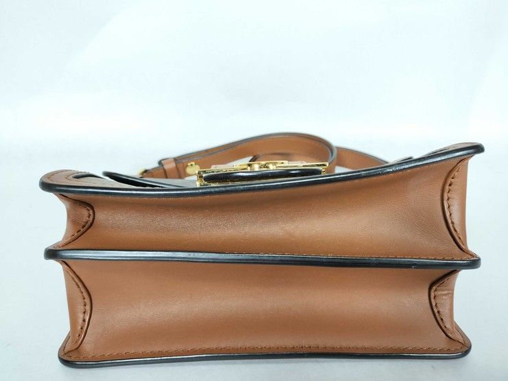 Louis Vuitton Shoulder Bag Monogram Reverse Dauphine Mini Brown Leather Gold — view 7