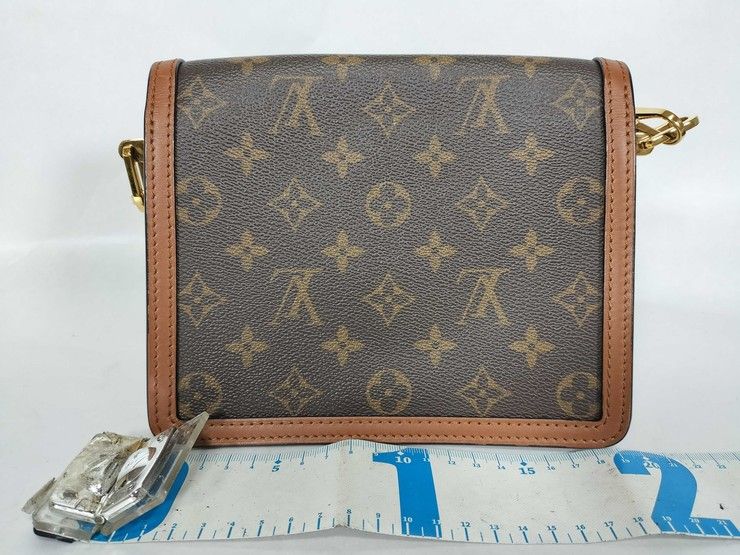Louis Vuitton Shoulder Bag Monogram Reverse Dauphine Mini Brown Leather Gold — view 2