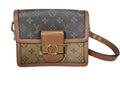 Louis Vuitton Shoulder Bag Monogram Reverse Dauphine Mini Brown Leather Gold