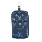 Louis Vuitton Pouch Phone Blue Monogram Water Canvas Case Silver