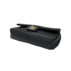Chanel Shoulder Bag Black Gold Chez Blanc CC Logo Stitch Double Chain Turnlock — view 4