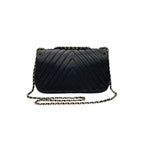 Chanel Shoulder Bag Black Gold Chez Blanc CC Logo Stitch Double Chain Turnlock — view 3