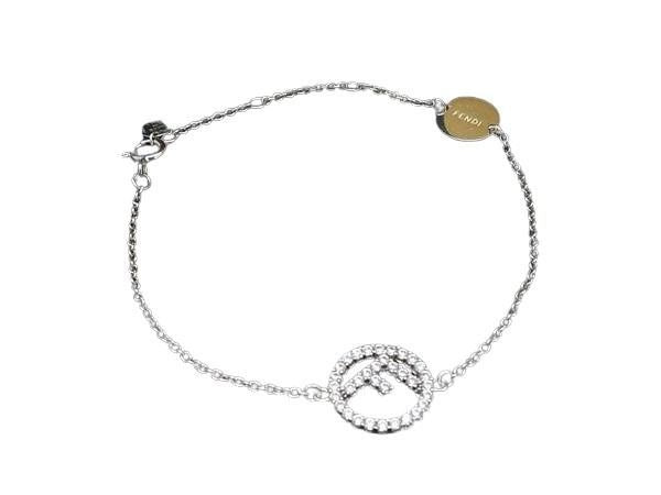 Fendi Bracelet Silver Metal Rhinestone
