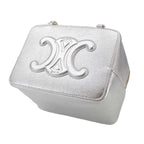Celine Triomphe 2-Way Bag Leather Metallicsilver Gold — view 7