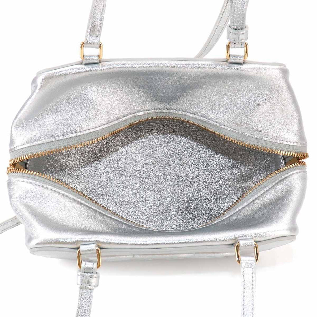 Celine Triomphe 2-Way Bag Leather Metallicsilver Gold — view 6