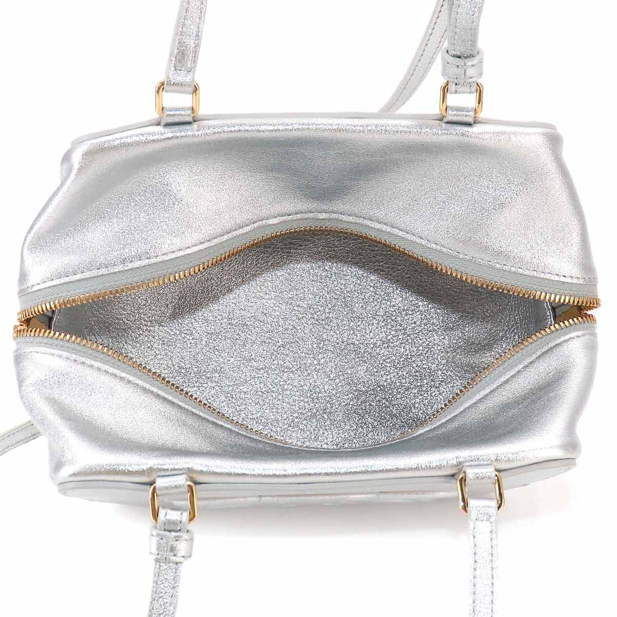 Celine Triomphe 2-Way Bag Leather Metallicsilver Gold — view 6