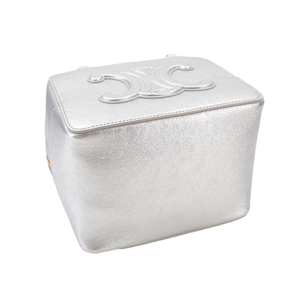 Celine Triomphe 2-Way Bag Leather Metallicsilver Gold — view 4