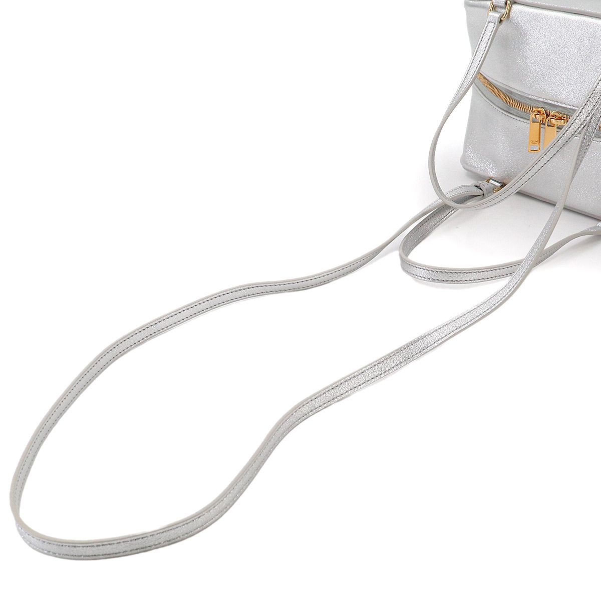 Celine Triomphe 2-Way Bag Leather Metallicsilver Gold — view 5