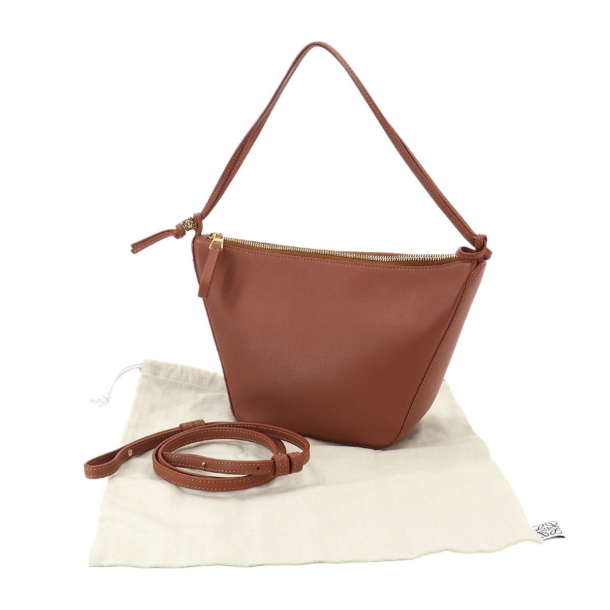 Loewe Hammock Bag Mini Shoulder Bag Leather Tan Hobo — view 2
