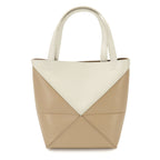 Loewe Puzzle Fo Tote Mini 2-Way Shoulder Bag Leather Beige White Fold — view 3