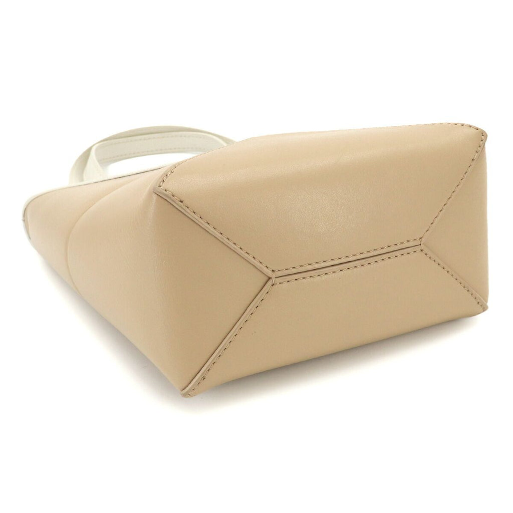 Loewe Puzzle Fo Tote Mini 2-Way Shoulder Bag Leather Beige White Fold — view 5