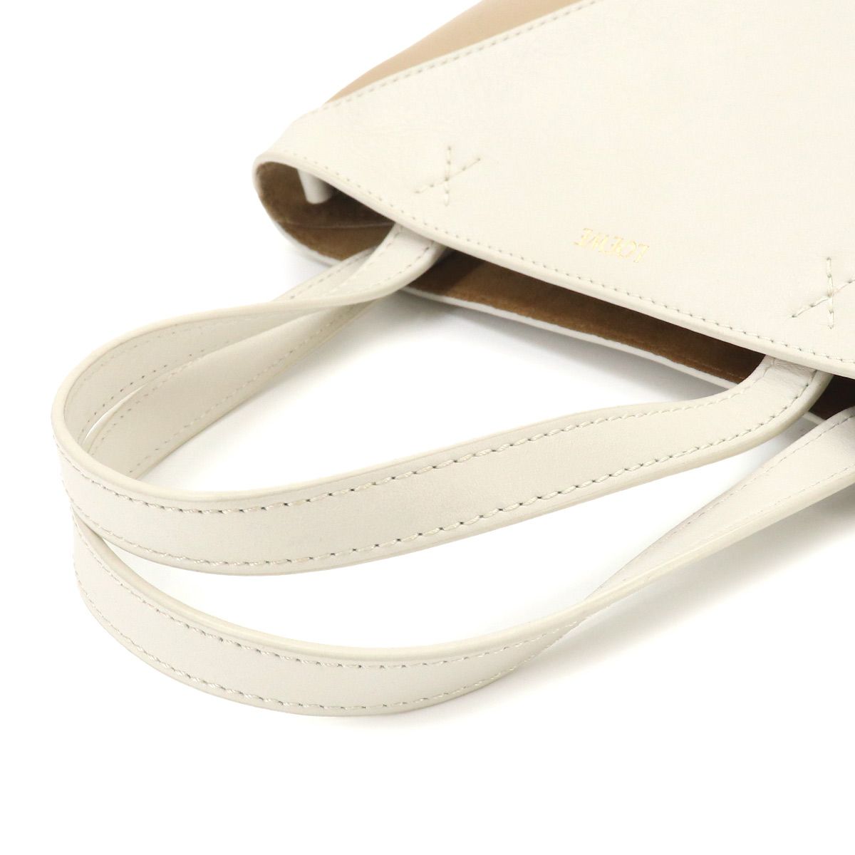 Loewe Puzzle Fo Tote Mini 2-Way Shoulder Bag Leather Beige White Fold — view 6