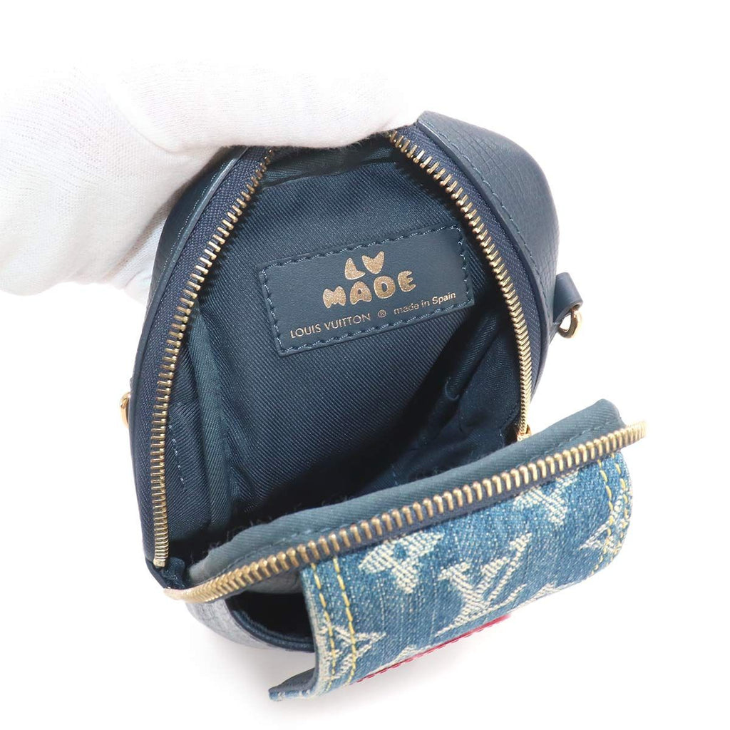 Louis Vuitton LV Square Double Fo Pouch Shoulder Bag Monogram Denim Leather — view 8