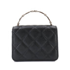 Chanel Minimini Quilted Chain Clutch 2-Way Shoulder Bag Caviar Leather Black — view 3