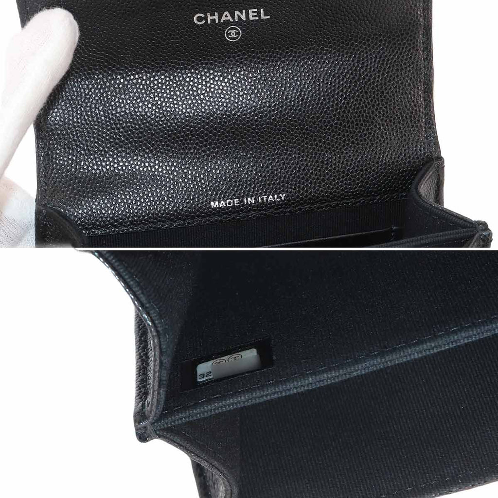 Chanel Minimini Quilted Chain Clutch 2-Way Shoulder Bag Caviar Leather Black — view 8