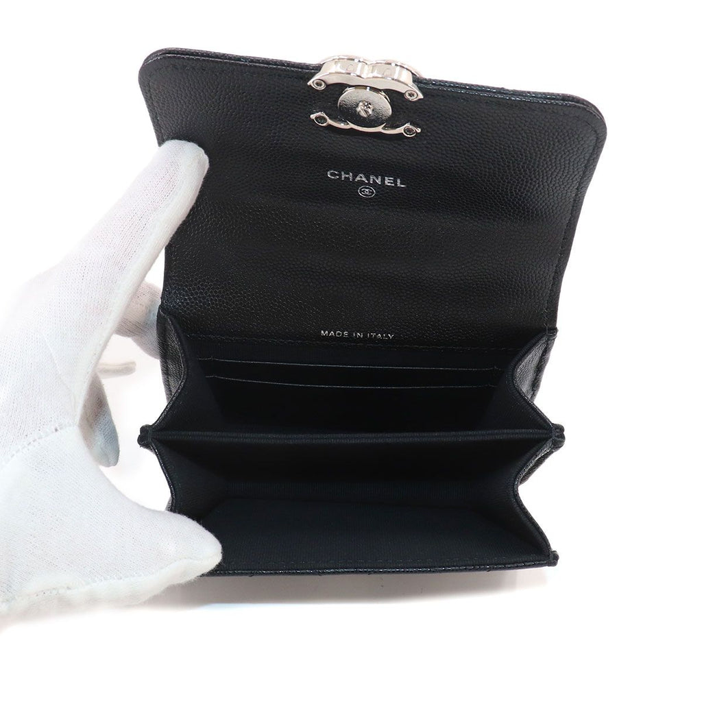 Chanel Minimini Quilted Chain Clutch 2-Way Shoulder Bag Caviar Leather Black — view 7