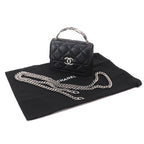 Chanel Minimini Quilted Chain Clutch 2-Way Shoulder Bag Caviar Leather Black — view 2