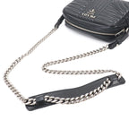 Prada Chain Shoulder Bag Leather Nero Black Silver — view 5