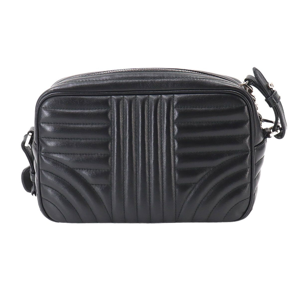 Prada Chain Shoulder Bag Leather Nero Black Silver — view 2