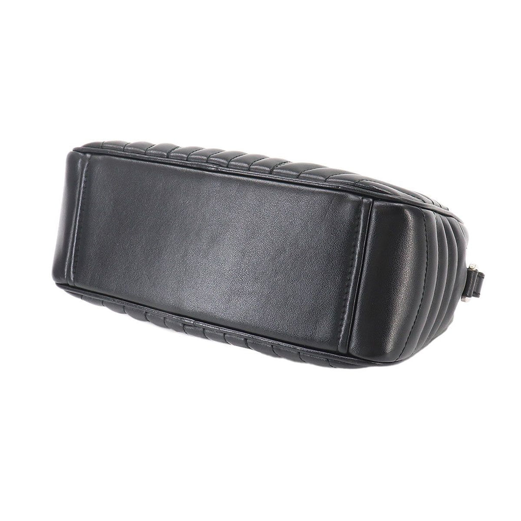 Prada Chain Shoulder Bag Leather Nero Black Silver — view 4