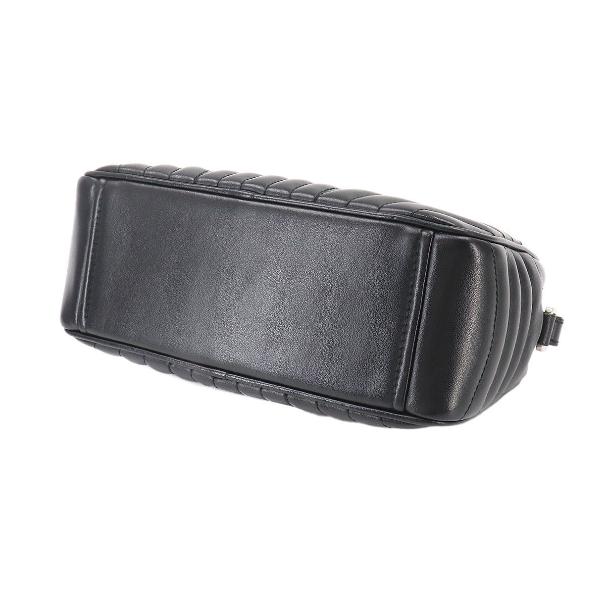 Prada Chain Shoulder Bag Leather Nero Black Silver — view 4