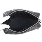 Prada Chain Shoulder Bag Leather Nero Black Silver — view 6