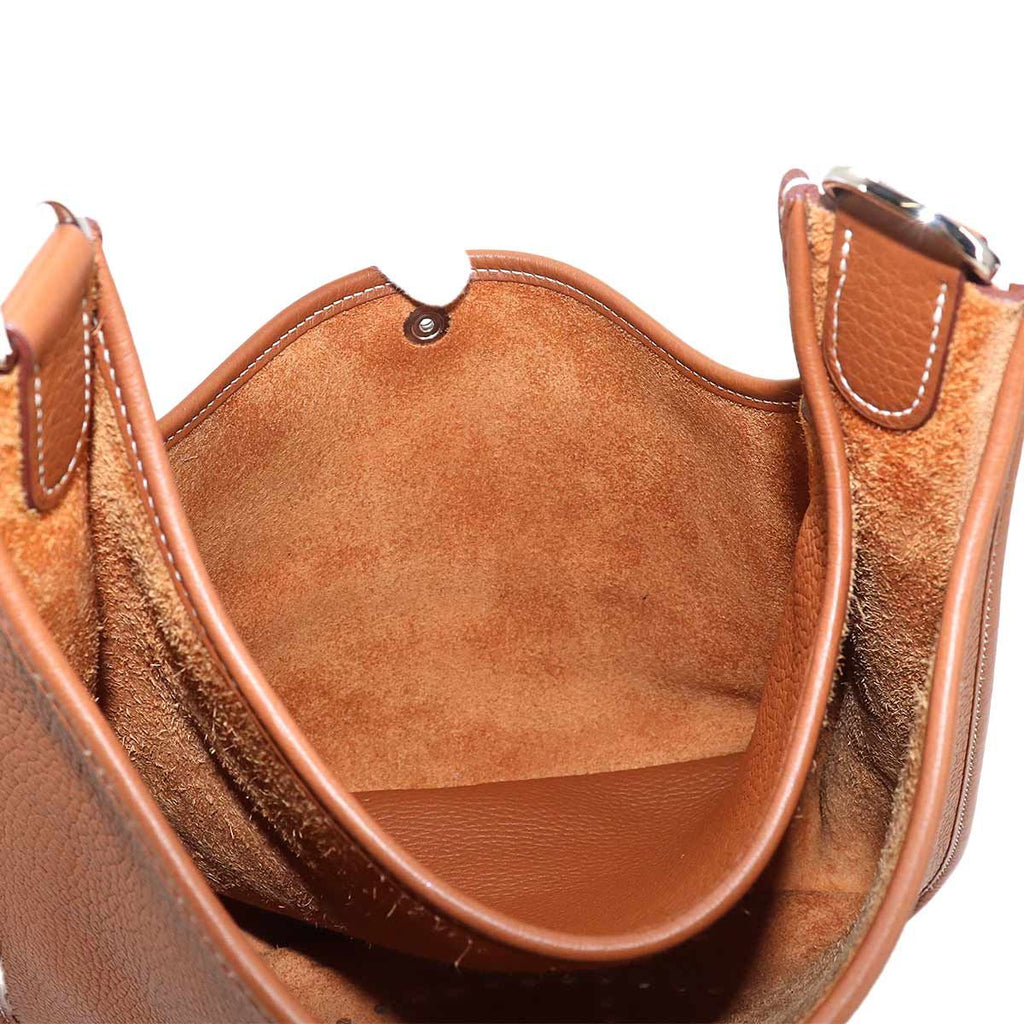 Hermes Evelyne 3 PM Amazon Shoulder Bag Taurillon Clemence Gold Silver — view 8